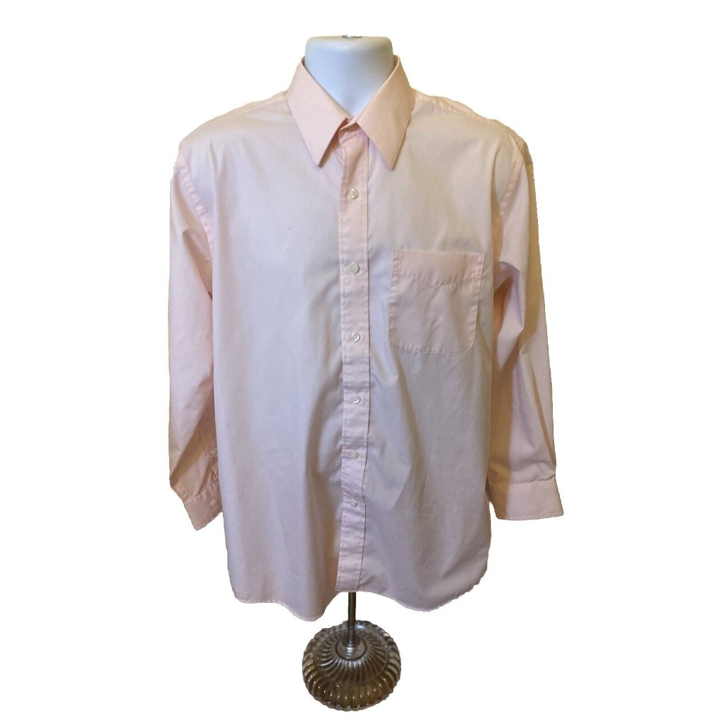 Cambridge Classics Pink Long Sleeve Button Up Dress Shirt Men 15-1/2 32/33